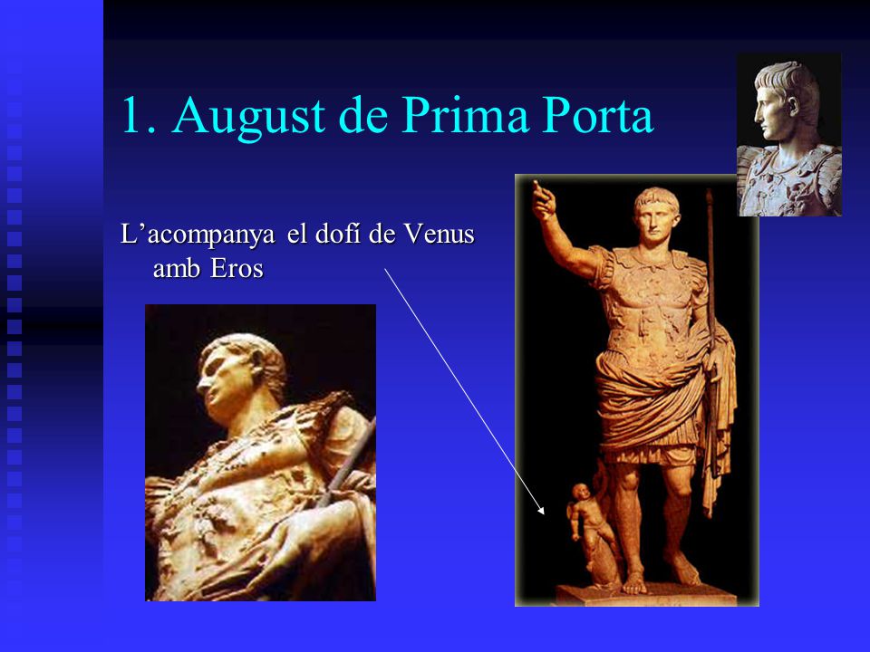 1. August de Prima Porta L’acompanya el dofí de Venus amb Eros