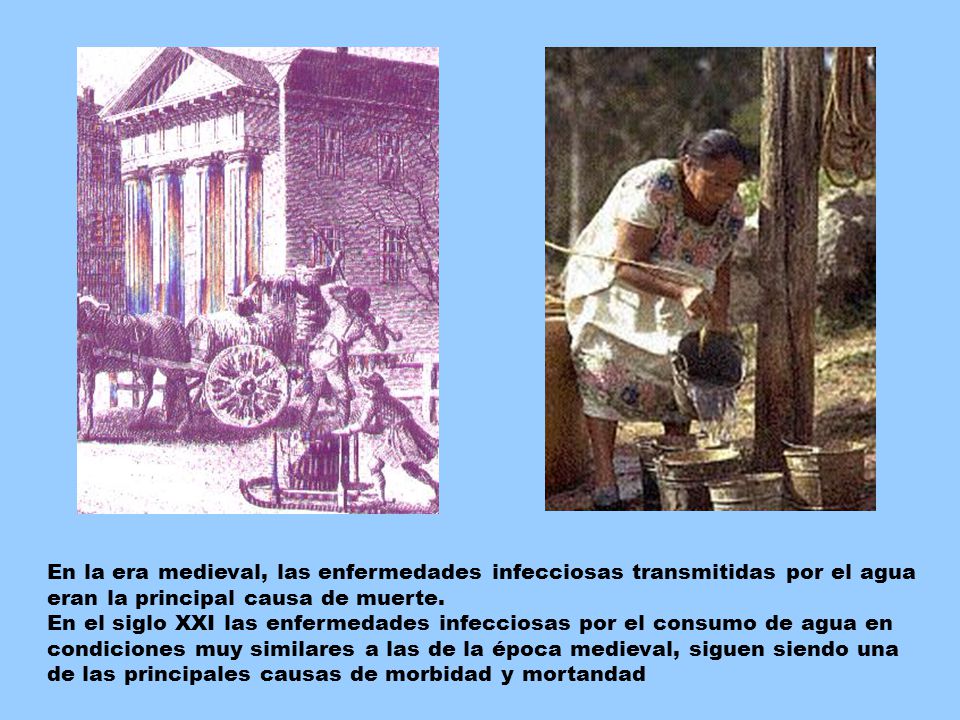 En la era medieval, las enfermedades infecciosas transmitidas por el agua eran la principal causa de muerte.