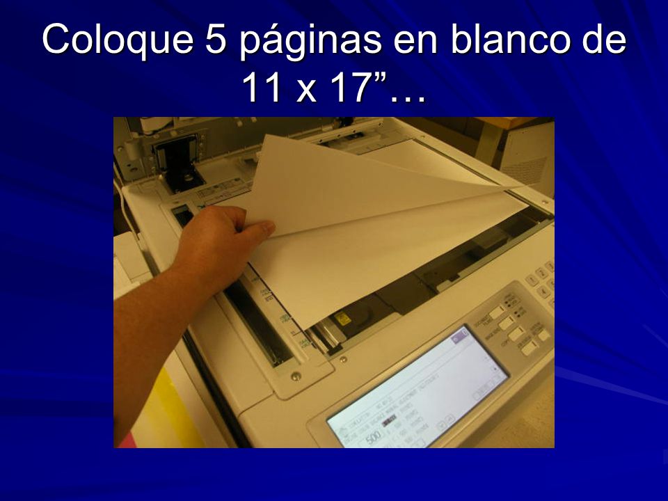Coloque 5 páginas en blanco de 11 x 17 …