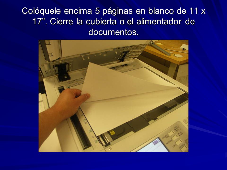 Colóquele encima 5 páginas en blanco de 11 x 17