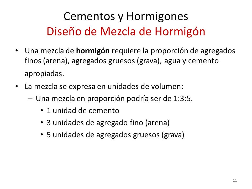 Cementos y Hormigones Diseño de Mezcla de Hormigón