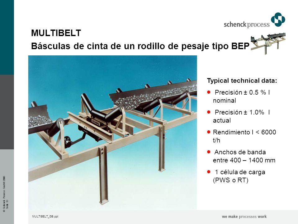 Básculas de cinta de un rodillo de pesaje tipo BEP