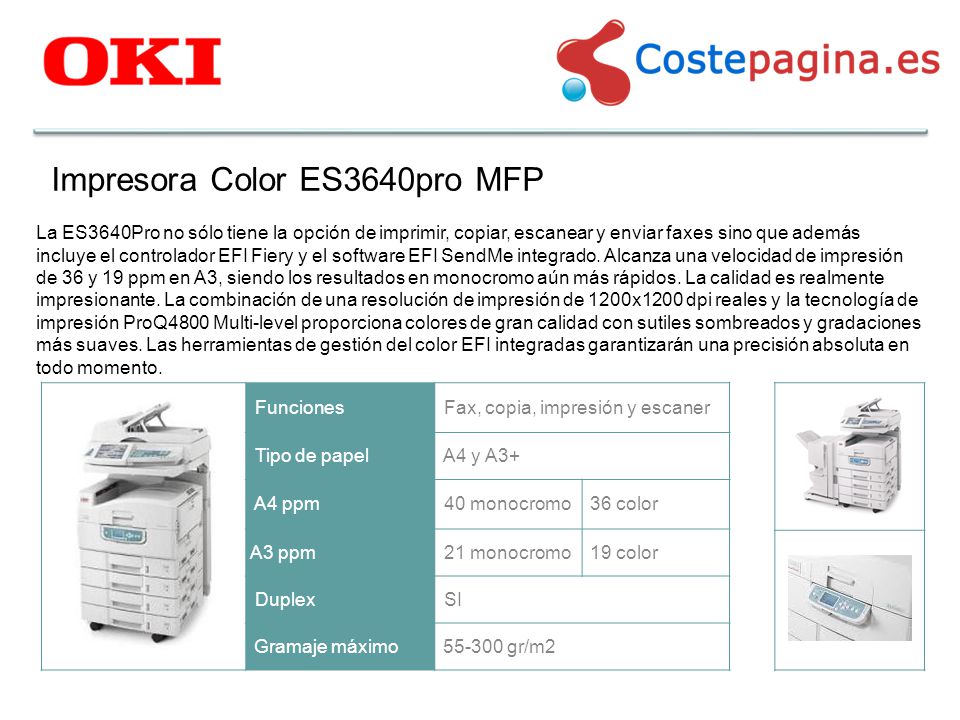 Impresora Color ES3640pro MFP