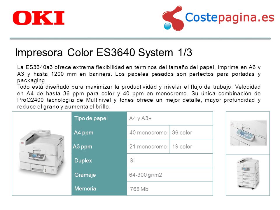 Impresora Color ES3640 System 1/3