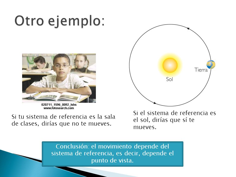 Otro ejemplo: Si el sistema de referencia es el sol, dirías que sí te mueves.