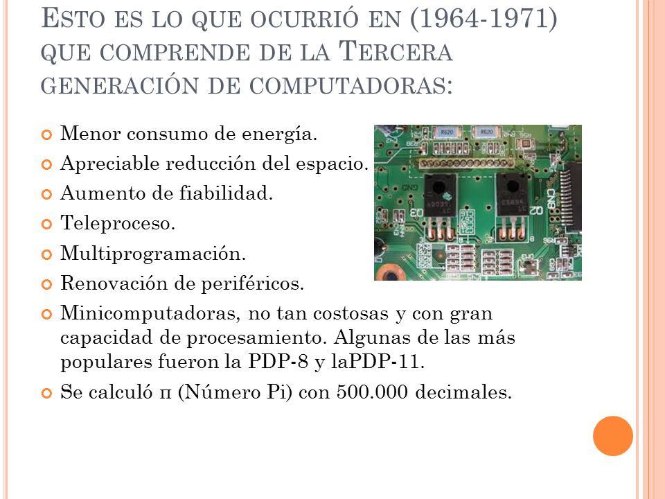 Esto es lo que ocurrió en ( ) que comprende de la Tercera generación de computadoras: