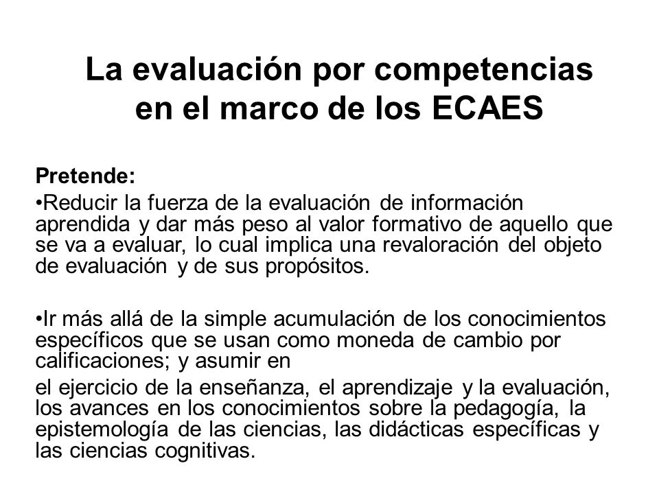 La evaluación por competencias en el marco de los ECAES
