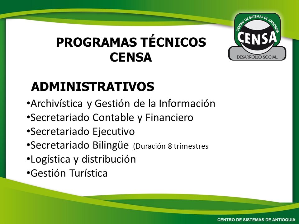 PROGRAMAS TÉCNICOS CENSA