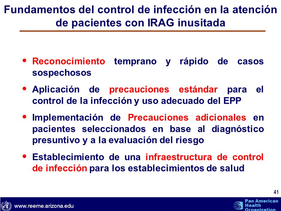 Fundamentos del control de infección en la atención de pacientes con IRAG inusitada