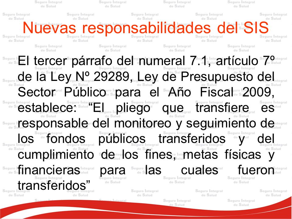 Nuevas responsabilidades del SIS