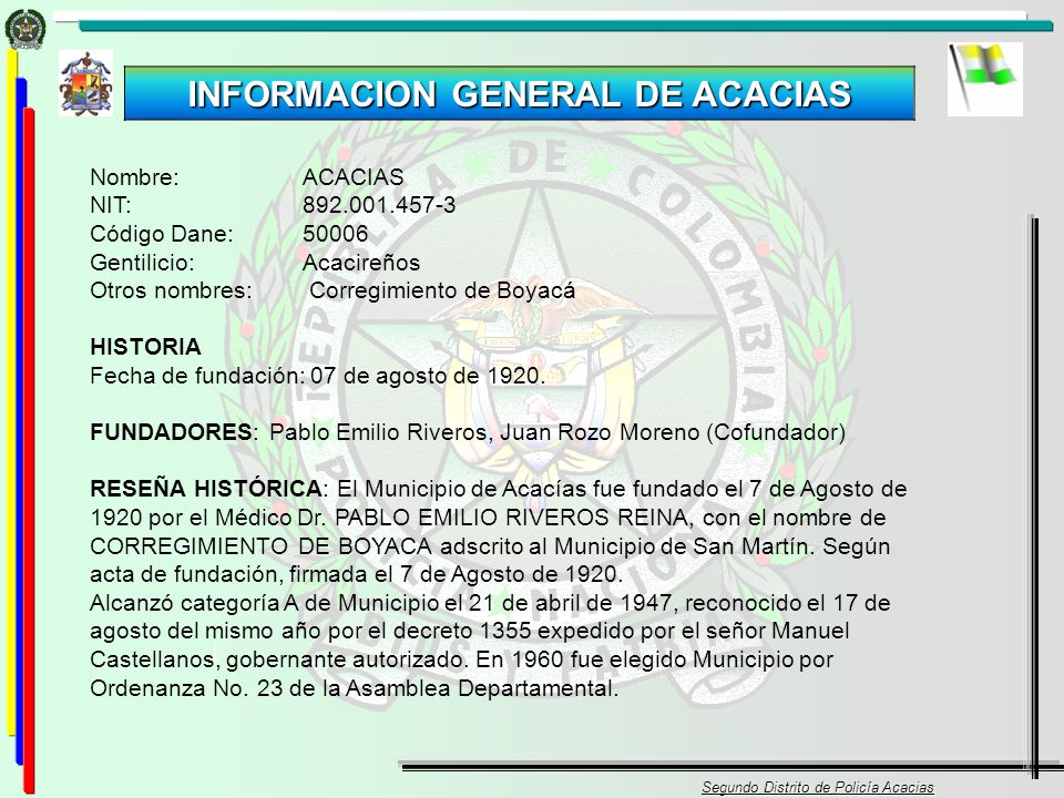INFORMACION GENERAL DE ACACIAS