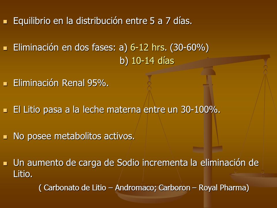 ( Carbonato de Litio – Andromaco; Carboron – Royal Pharma)