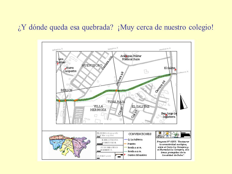 ¿Y dónde queda esa quebrada ¡Muy cerca de nuestro colegio!