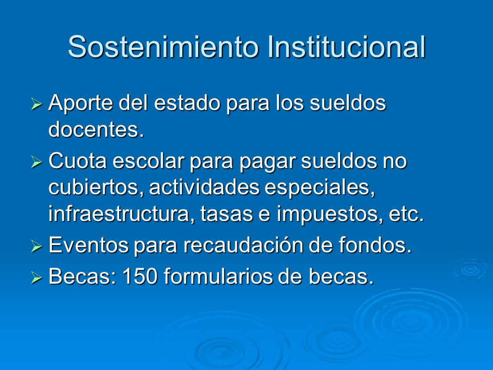 Sostenimiento Institucional