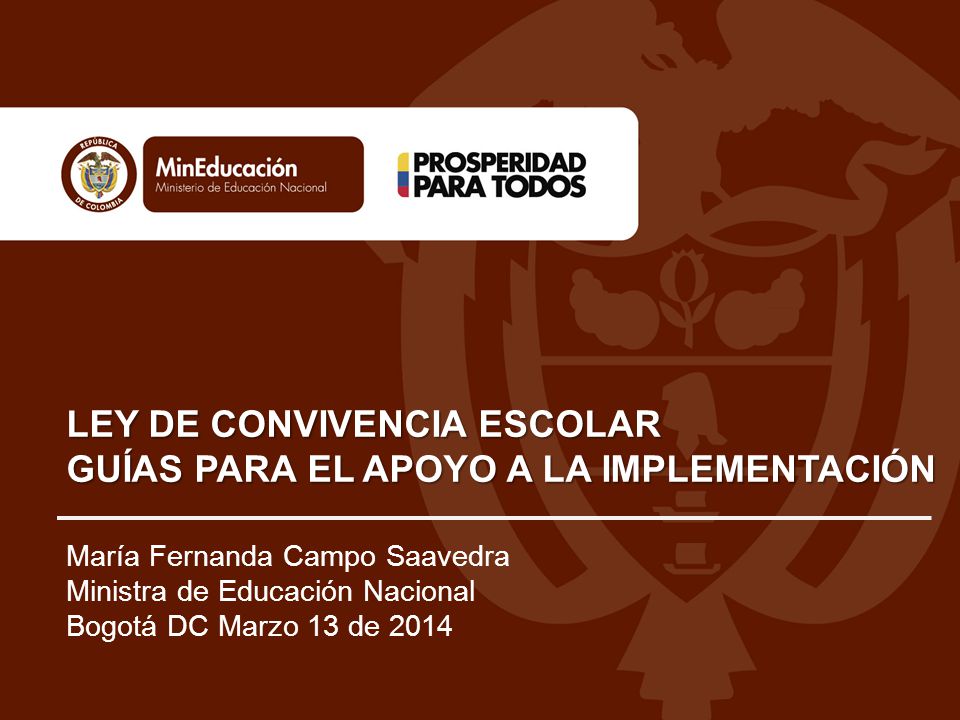 LEY DE CONVIVENCIA ESCOLAR GUÍAS PARA EL APOYO A LA IMPLEMENTACIÓN
