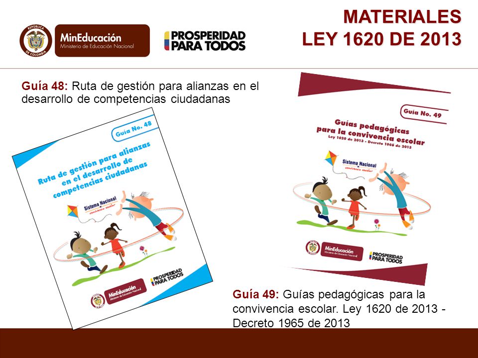 MATERIALES LEY 1620 DE Guía 48: Ruta de gestión para alianzas en el desarrollo de competencias ciudadanas.
