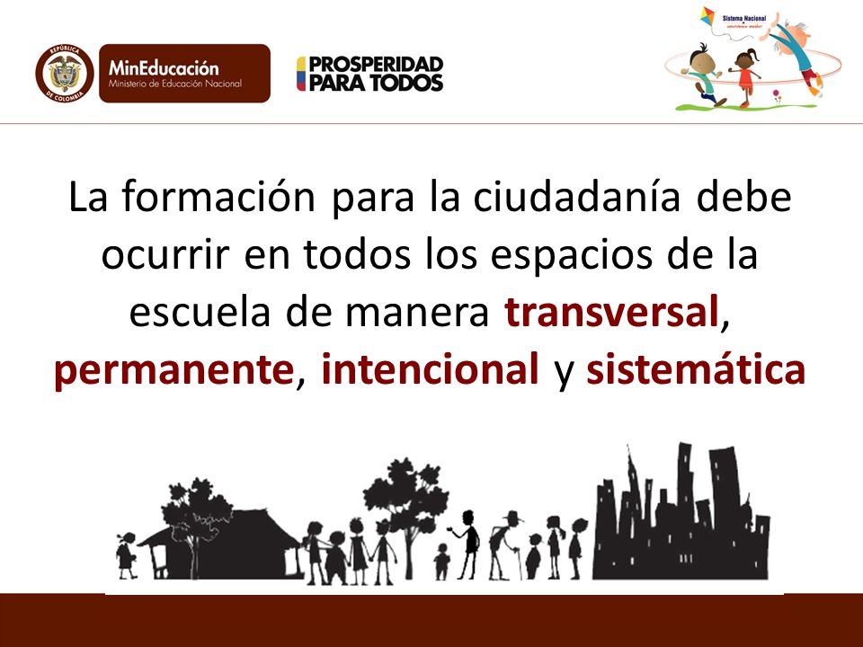 La formación para la ciudadanía debe ocurrir en todos los espacios de la escuela de manera transversal, permanente, intencional y sistemática