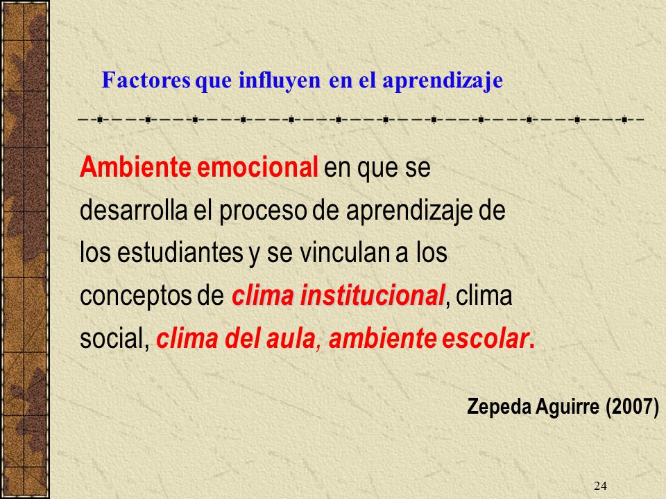 Ambiente emocional en que se desarrolla el proceso de aprendizaje de