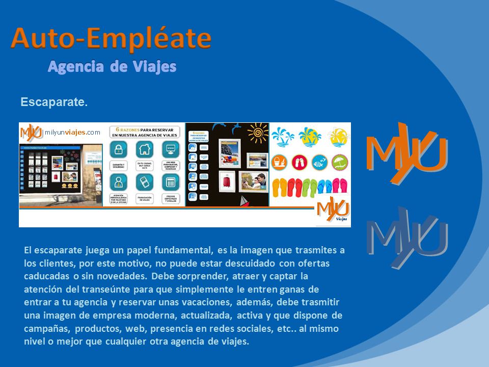 Auto-Empléate y M U y M U Agencia de Viajes Escaparate.