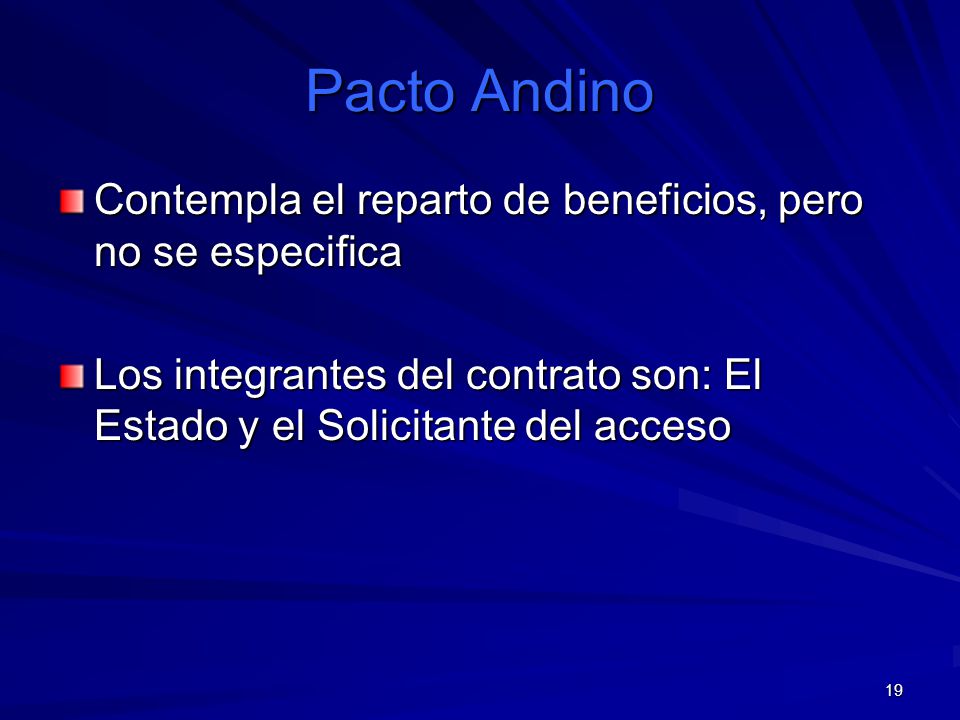 Pacto Andino Contempla el reparto de beneficios, pero no se especifica