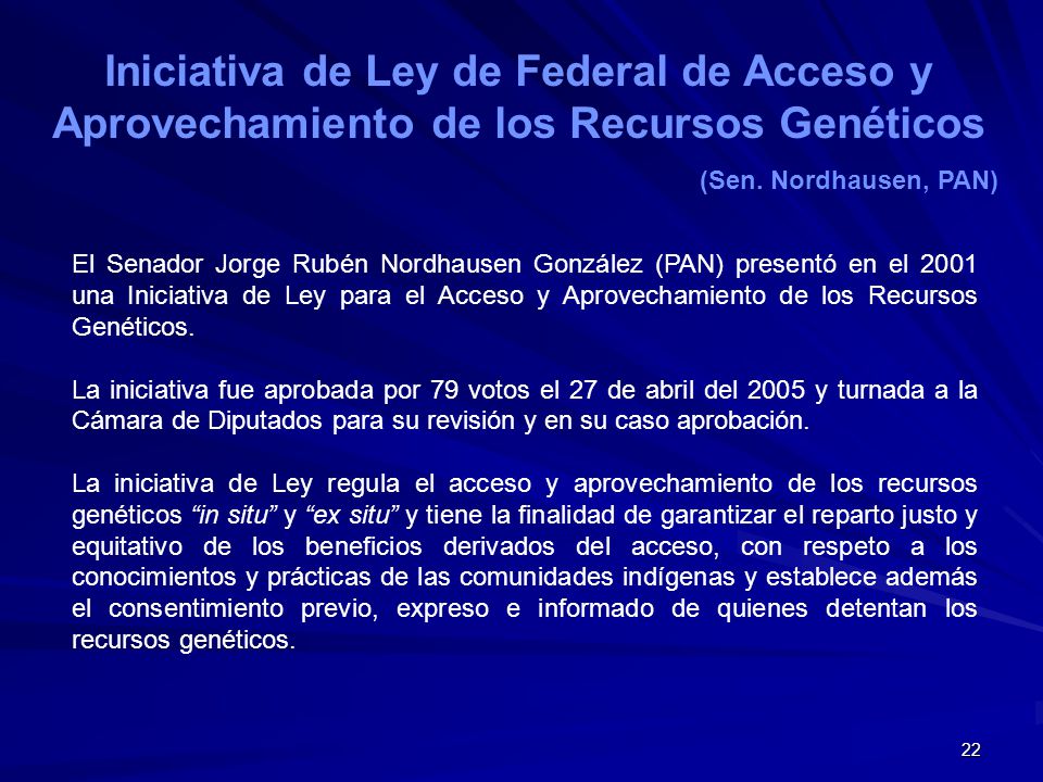 Iniciativa de Ley de Federal de Acceso y Aprovechamiento de los Recursos Genéticos