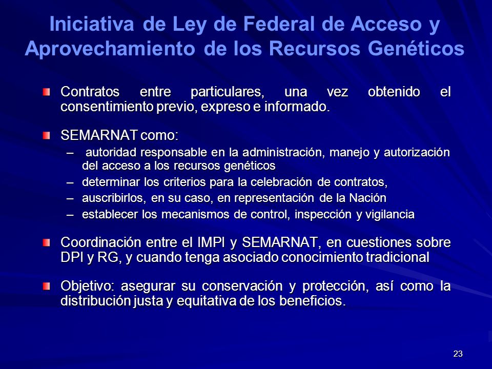 Iniciativa de Ley de Federal de Acceso y Aprovechamiento de los Recursos Genéticos