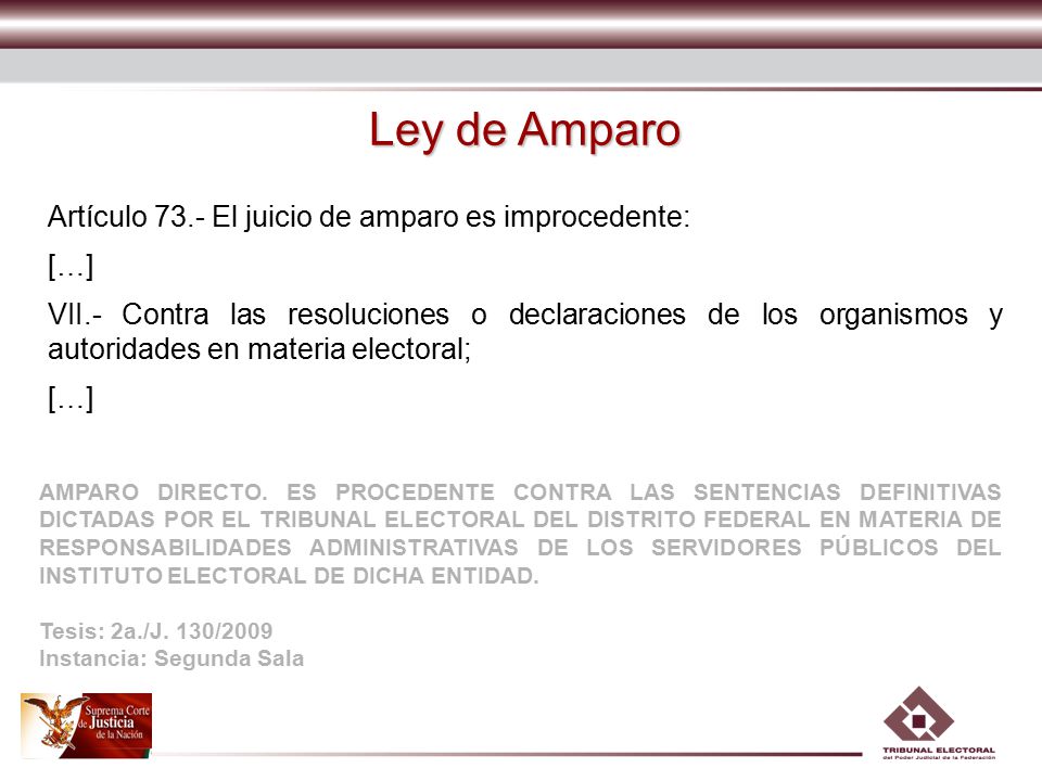 Ley de Amparo Artículo 73.- El juicio de amparo es improcedente: […]