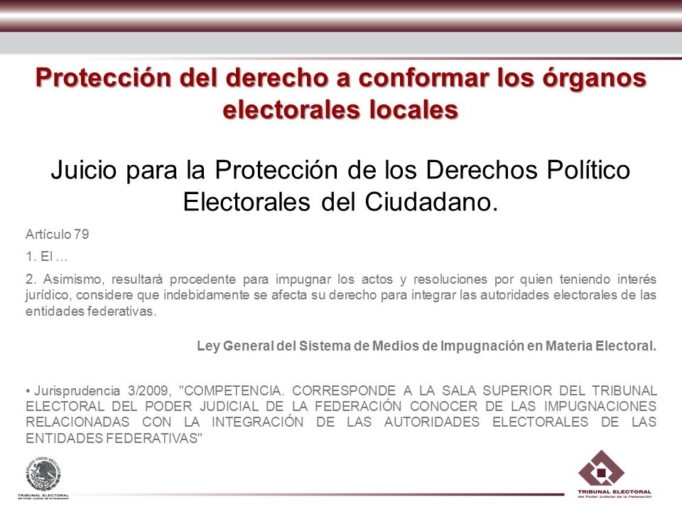 Protección del derecho a conformar los órganos electorales locales