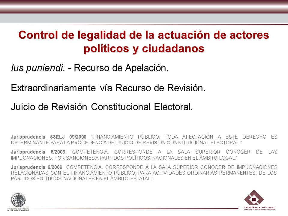 Control de legalidad de la actuación de actores políticos y ciudadanos