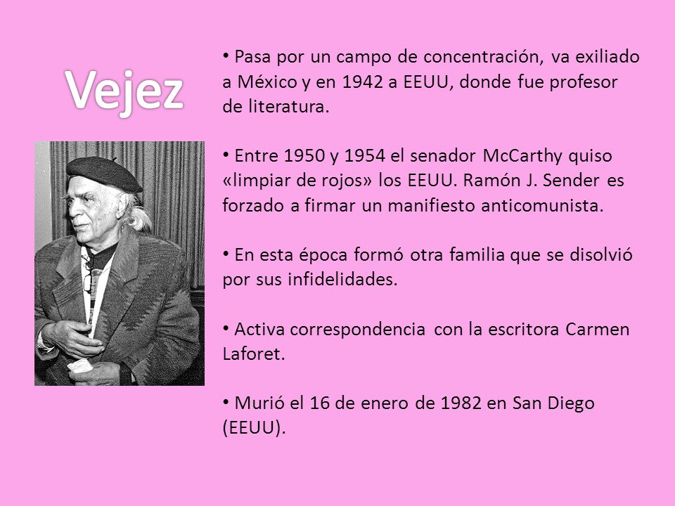 Pasa por un campo de concentración, va exiliado a México y en 1942 a EEUU, donde fue profesor de literatura.