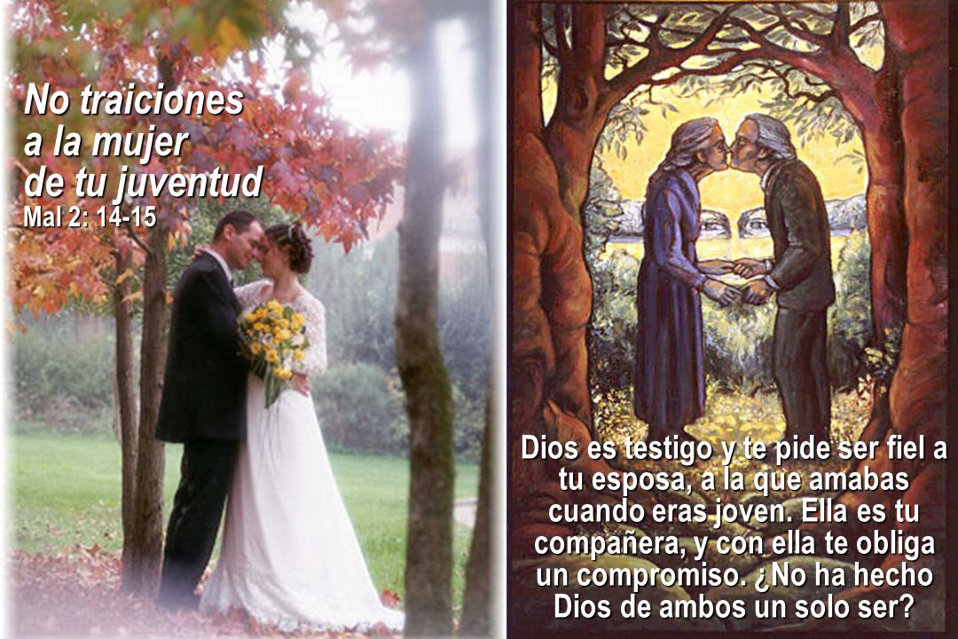 No traiciones a la mujer de tu juventud Mal 2: 14-15