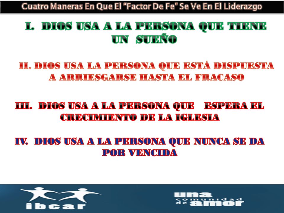 I. DIOS USA A LA PERSONA QUE TIENE UN SUEÑO