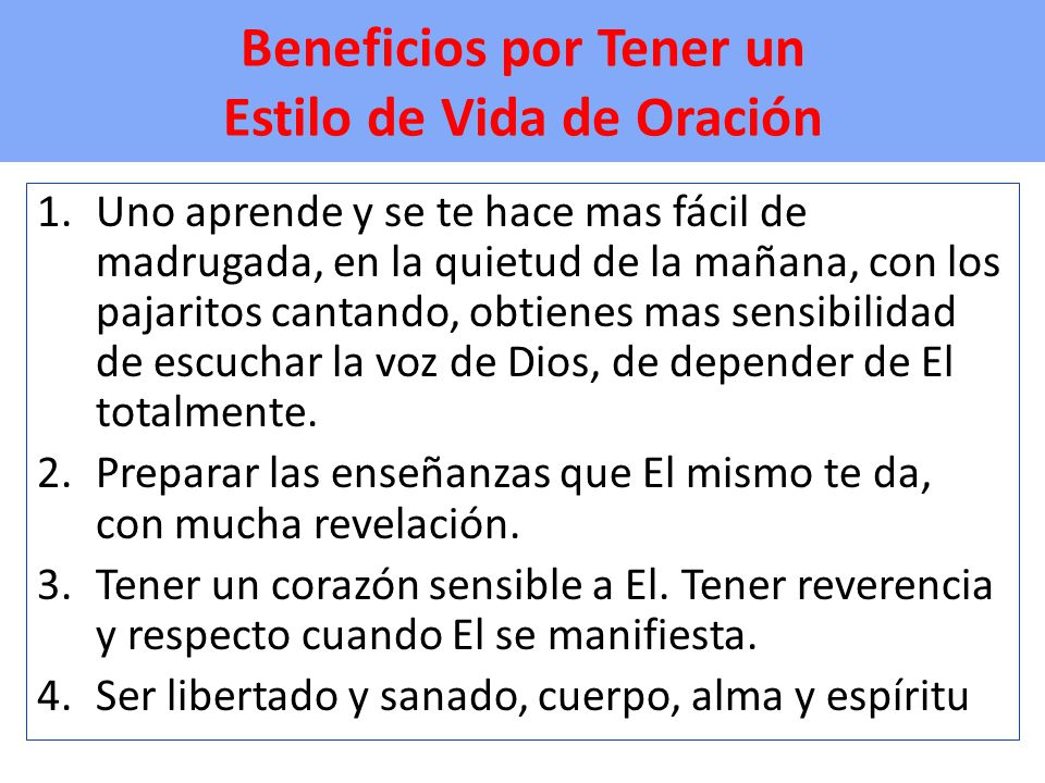 Beneficios por Tener un Estilo de Vida de Oración