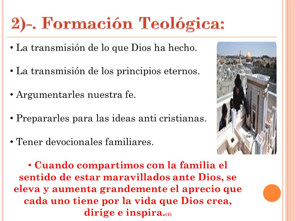 2)-. Formación Teológica: