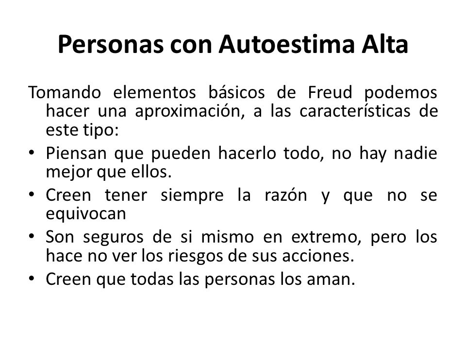 Personas con Autoestima Alta