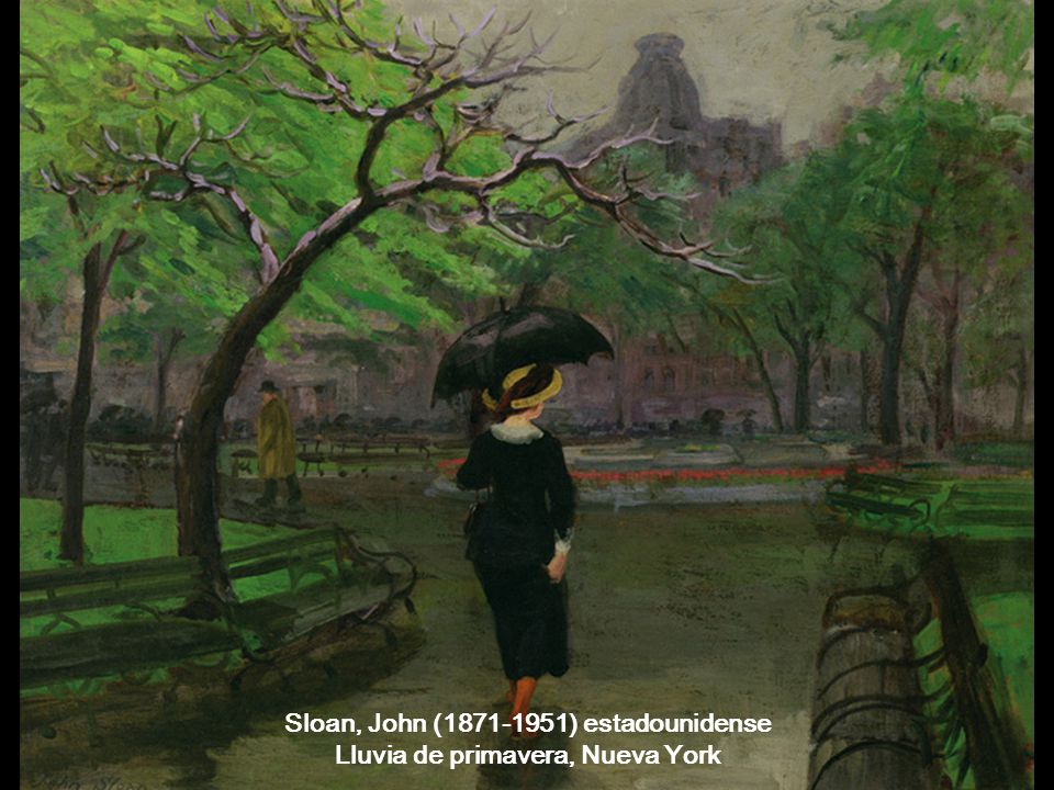 Sloan, John ( ) estadounidense Lluvia de primavera, Nueva York