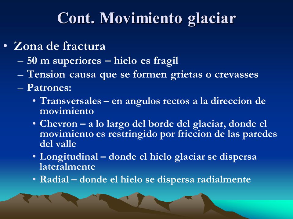Cont. Movimiento glaciar