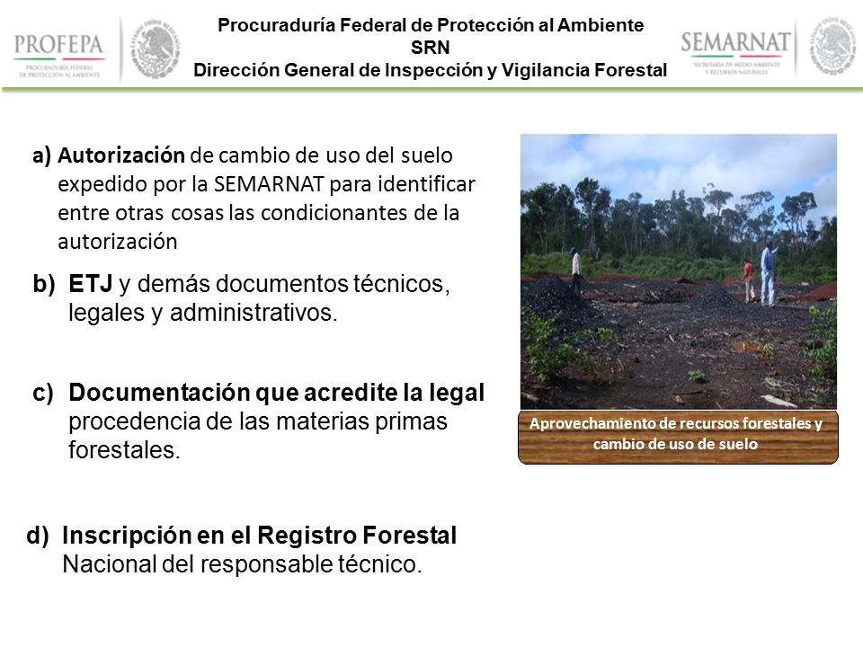 Aprovechamiento de recursos forestales y cambio de uso de suelo
