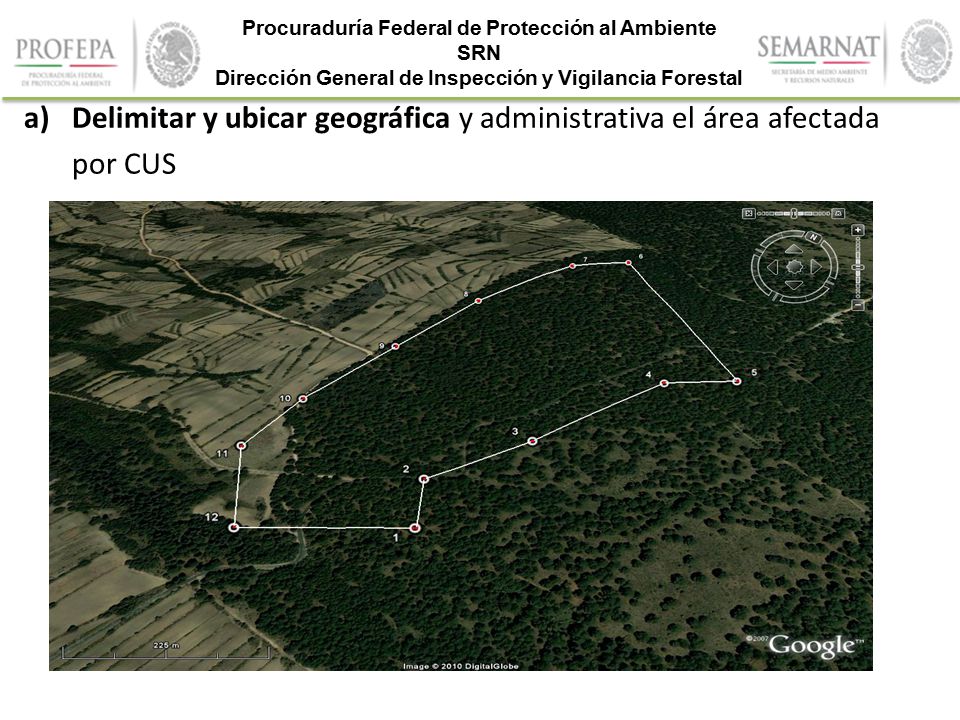 Delimitar y ubicar geográfica y administrativa el área afectada por CUS