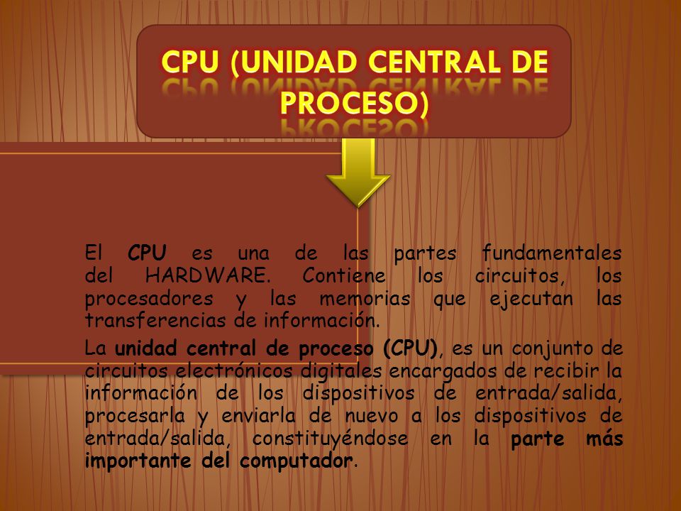 CPU (UNIDAD CENTRAL DE PROCESO)