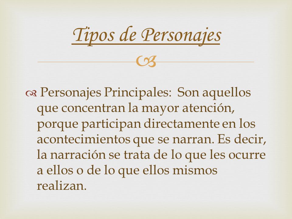 Tipos de Personajes