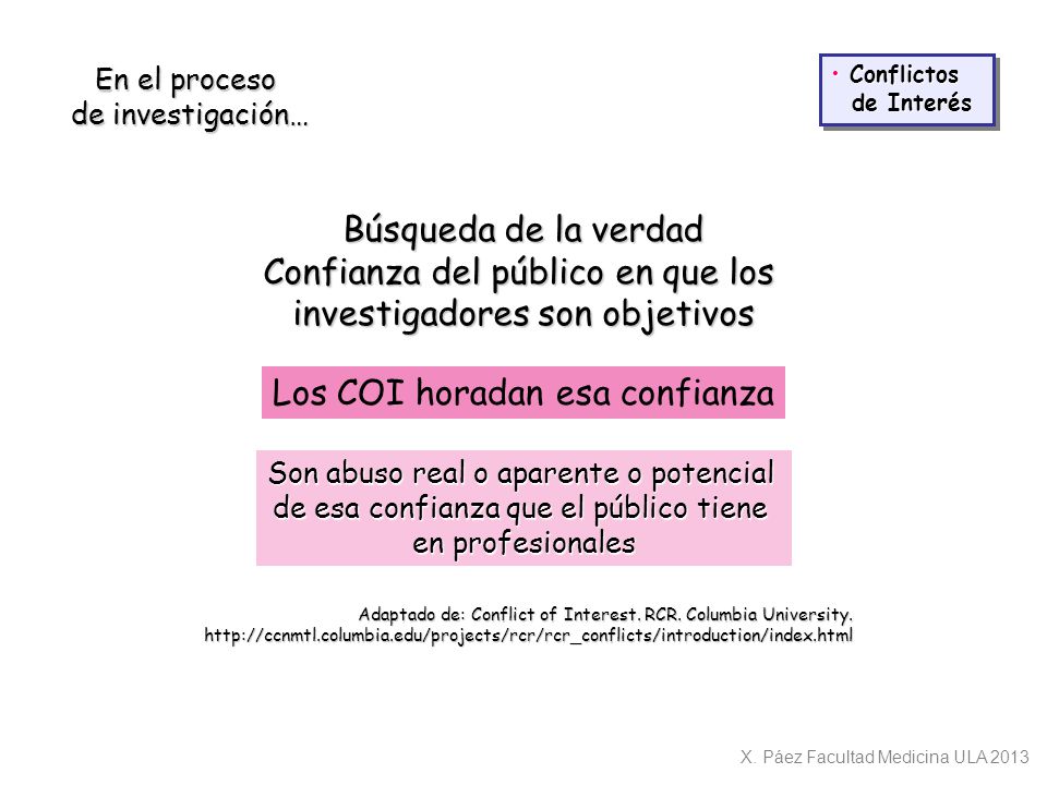 Confianza del público en que los investigadores son objetivos