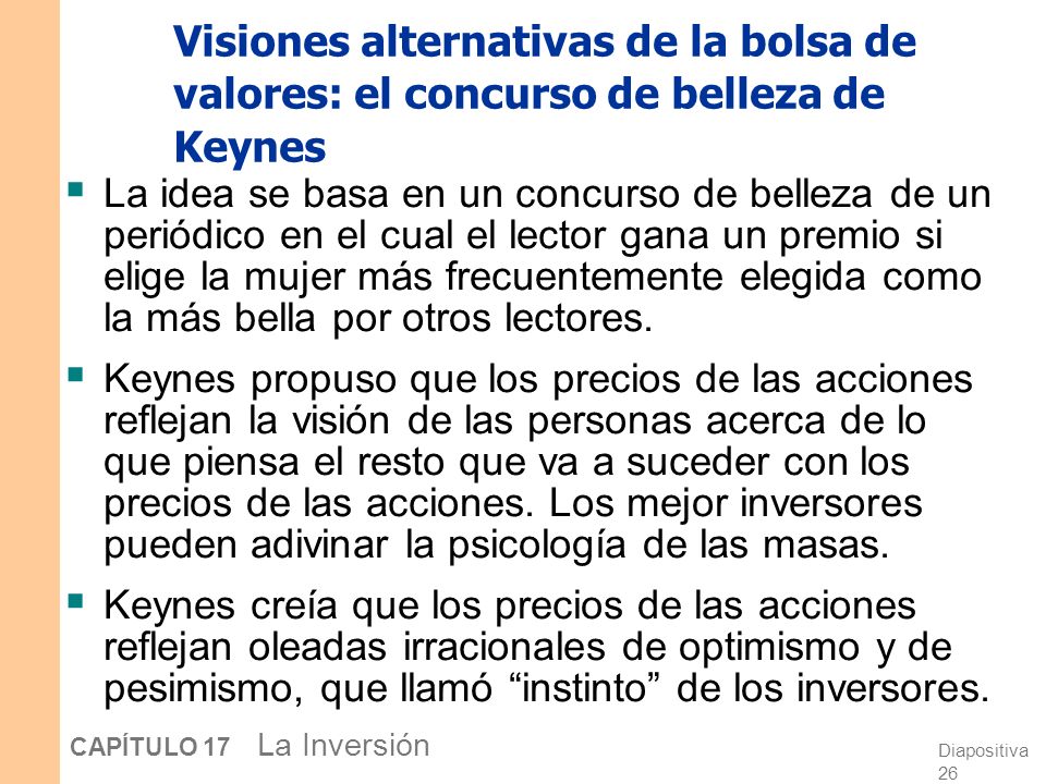 Visiones alternativas de la bolsa de valores: el concurso de belleza de Keynes