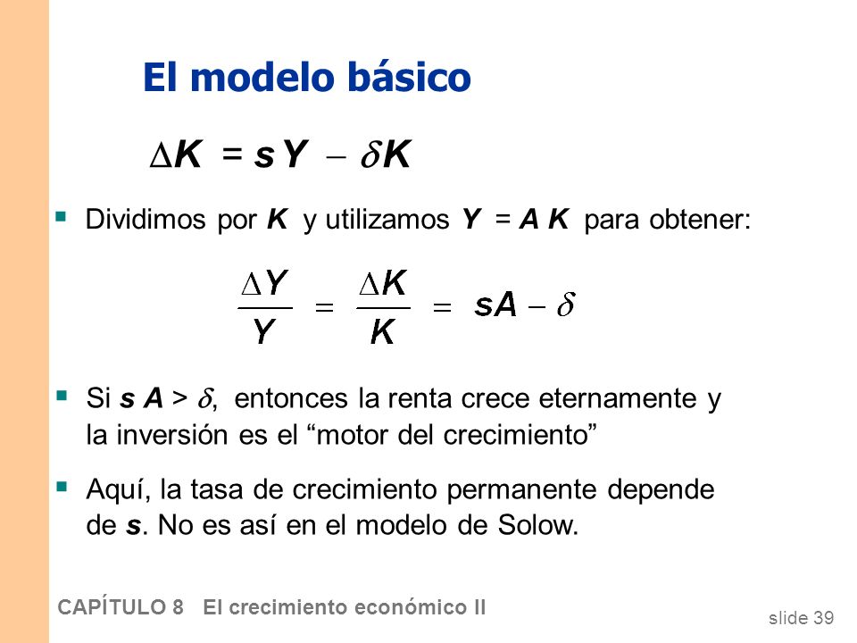 El modelo básico K = s Y   K