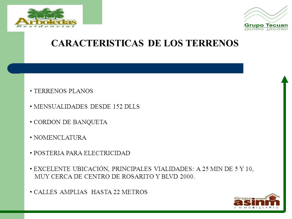 CARACTERISTICAS DE LOS TERRENOS