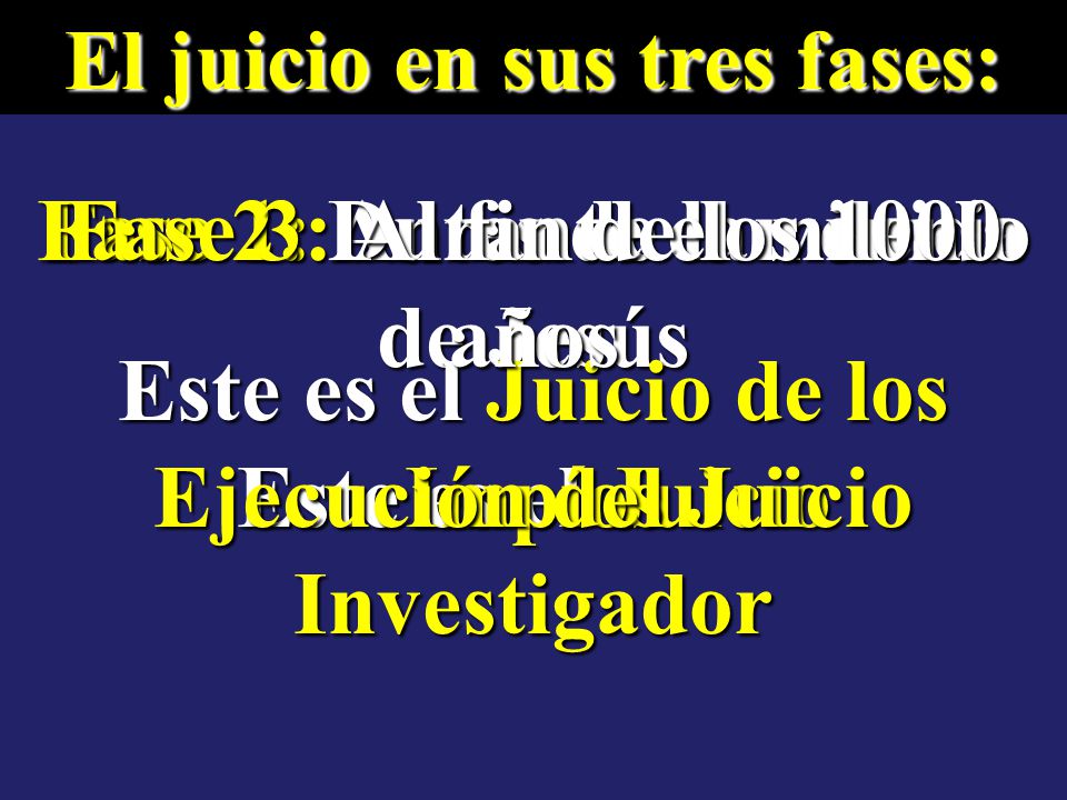 Fase 1: Antes de la venida de Jesús Este es el Juicio Investigador
