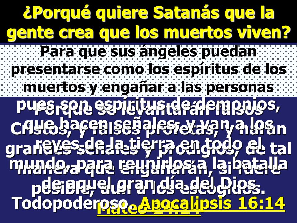 ¿Porqué quiere Satanás que la gente crea que los muertos viven