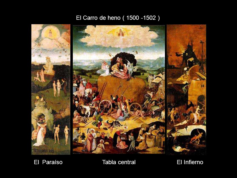 El Carro de heno ( ) El Paraíso Tabla central El Infierno.