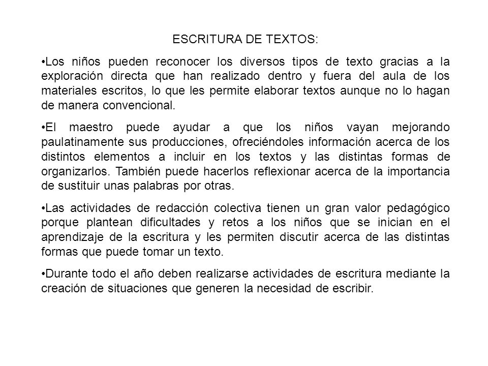 ESCRITURA DE TEXTOS: