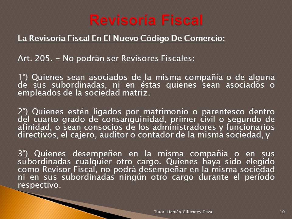Revisoría Fiscal La Revisoría Fiscal En El Nuevo Código De Comercio:
